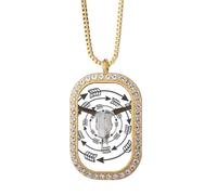 no/no Collier avec pendentif en forme de flèches et cornes en cristal doré