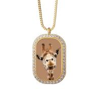no/no Collier avec pendentif en forme de girafe avec pendentif en cristal doré