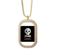 no/no Collier avec pendentif en forme de L avec logo « Stop Smoking » et cristal doré