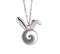 no/no Collier avec pendentif en forme de lapin avec centre de rotation