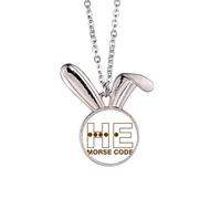 no/no Collier avec pendentif en forme de lapin avec code en morse - Cadeau idéal