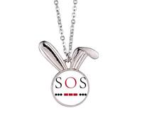 no/no Collier avec pendentif en forme de lapin avec code morse - Cadeau idéal