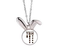 no/no Collier avec pendentif en forme de lapin avec code morse hstly exprimé