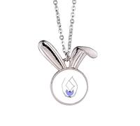 no/no Collier avec pendentif en forme de lapin avec inscription Hands Love Companion Art Deco Fashion