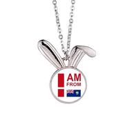no/no Collier avec pendentif en forme de lapin avec inscription « I Am From Helena » - Art déco
