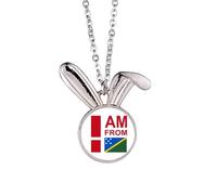 no/no Collier avec pendentif en forme de lapin avec inscription « I Am From mon Islands »