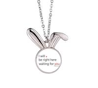 no/no Collier avec pendentif en forme de lapin avec inscription « I Am There For You »