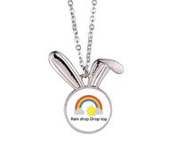 no/no Collier avec pendentif en forme de lapin avec inscription « Keep The Real Lyrics »