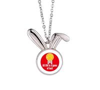 no/no Collier avec pendentif en forme de lapin avec inscription « Life Game Luck »