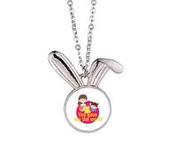 no/no Collier avec pendentif en forme de lapin avec inscription Mother Loves Life World Art Deco Fashion