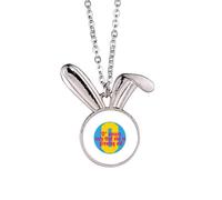 no/no Collier avec pendentif en forme de lapin avec inscription Mother Loves Old Hard Art Deco