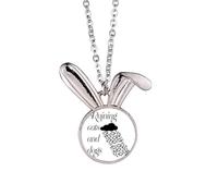 no/no Collier avec pendentif en forme de lapin - Avec inscription « Rainstorm » - Connaissance commune de la langue anglaise