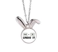 no/no Collier avec pendentif en forme de lapin avec inscription « Regret Choose Give Leave »