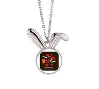 no/no Collier avec pendentif en forme de lapin avec logo Stop Smoking Art déco