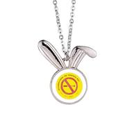no/no Collier avec pendentif en forme de lapin avec logo Stop Smoking Art déco