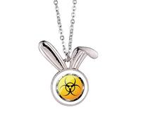 no/no Collier avec pendentif en forme de lapin avec logo sur fond jaune et substance dangereuse