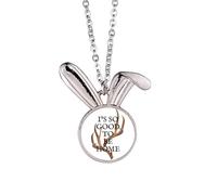 no/no Collier avec pendentif en forme de lapin avec motif cerf