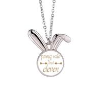 no/no Collier avec pendentif en forme de lapin avec motif de onze jeunes chiffres
