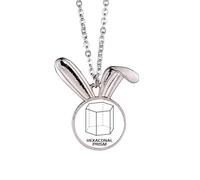 no/no Collier avec pendentif en forme de lapin avec prisme hexagonal et géométrique