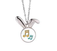 no/no Collier avec pendentif en forme de lapin avec signe musical
