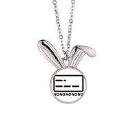 no/no Collier avec pendentif en forme de lapin en code morse sans pointillés