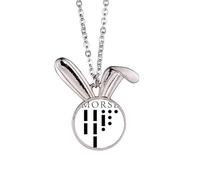 no/no Collier avec pendentif en forme de lapin, en forme de code morse, cadeau