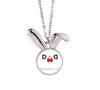 no/no Collier avec pendentif en forme de lapin « Happy Father Day Love Dad Forever »