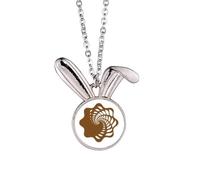 no/no Collier avec pendentif en forme de lapin octogonal, circulaire infini, creux et infini