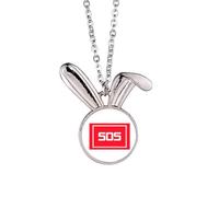 no/no Collier avec pendentif en forme de lapin pour urgence SOS Art déco