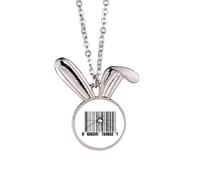 no/no Collier avec pendentif en forme de lapin, style art déco, effet code-barres