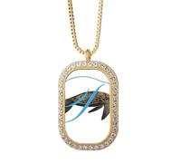 no/no Collier avec pendentif en forme de lettres tortues et océan, bijou doré