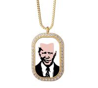 no/no Collier avec pendentif en forme de mépris du président américain des États-Unis - Bijou doré