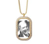 no/no Collier avec pendentif en forme de mépris du président américain des États-Unis, bijou doré