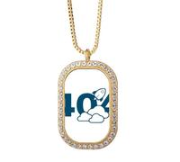 no/no Collier avec pendentif en forme de nuage et d'univers en cristal doré