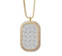 no/no Collier avec pendentif en forme de nuages et de lignes illusions, bijoux dorés