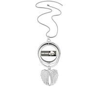 no/no Collier avec pendentif en forme de panda menaçant, style art déco, ailes d'ange, M