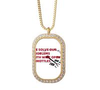 no/no Collier avec pendentif en forme de panneau d'accélérateur en cristal de diamant doré