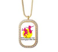 no/no Collier avec pendentif en forme de paroles émotionnelles en anglais classique pour fille - Bijou doré