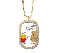 no/no Collier avec pendentif en forme de pépites de pommes de terre en cristal doré