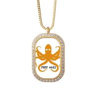 no/no Collier avec pendentif en forme de pieuvre et de tentacule de l'océan - Bijoux dorés