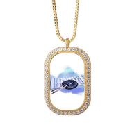 no/no Collier avec pendentif en forme de poésie en cristal doré