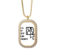 no/no Collier avec pendentif en forme de proverbe avec cristaux et strass Doré