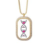 no/no Collier avec pendentif en forme de sablier avec double hélice Doré