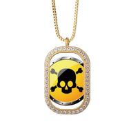 no/no Collier avec pendentif en forme de substance mortelle avec logo fond jaune