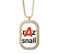 no/no Collier avec pendentif en forme d'escargot en forme d'escargot et de cristal doré