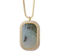 no/no Collier avec pendentif en forme d'oie dispersée - Art déco - Bijou doré en cristal de diamant