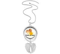 no/no Collier avec pendentif en forme d'œufs de sens commun avec ailes d'ange, M