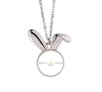 no/no Collier avec pendentif formule mathématique expressions calculs lapin collier pendentif lapin animal bijoux cadeau