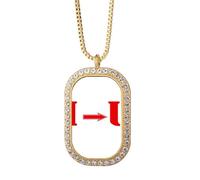 no/no Collier avec pendentif « Grow Change », « Father Dad Future » et cristal de diamant Doré