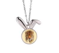 no/no Collier avec pendentif guépard presque féroce fart deco mode lapin animal bijoux cadeau